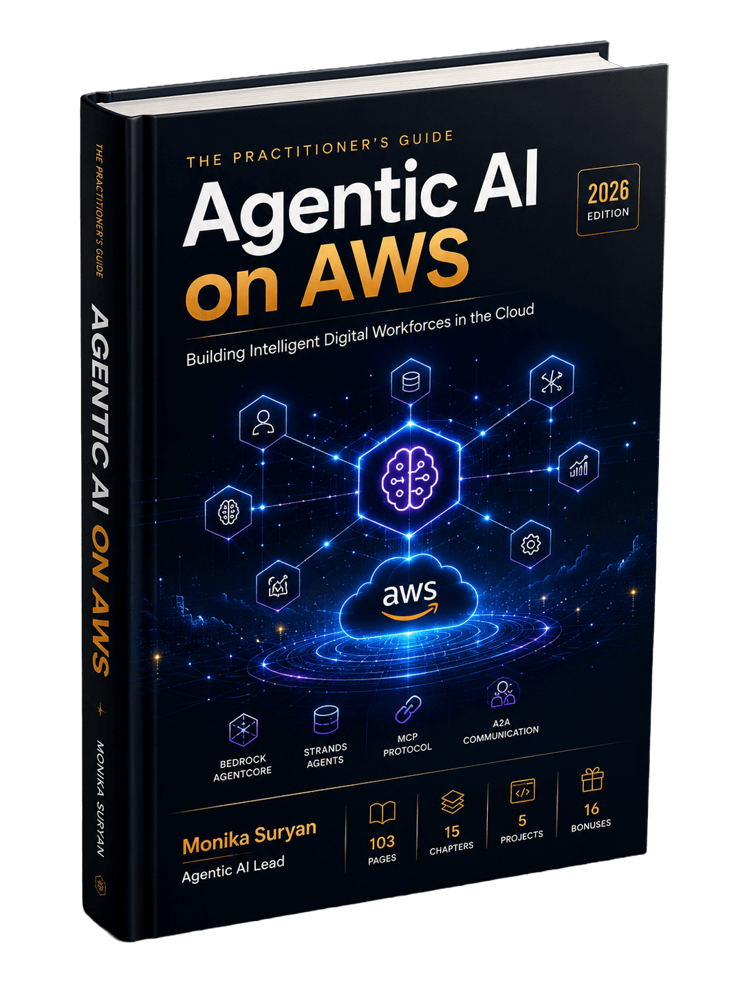Agentic AI on AWS ebook 3D cover mockup